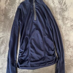 Athleta Navy Quarter-Zip Pullover